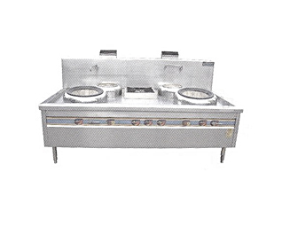 潮式雙頭小炒爐 尺寸:2200x1100x800+450mm